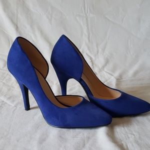 Blue suede heel